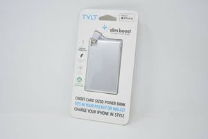 Tylt Slim Boost 1350mAh Battery Pack (Silver)