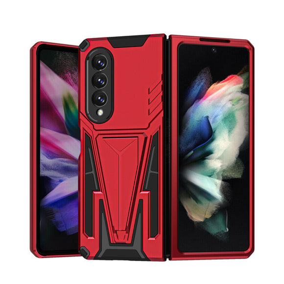 Samsung Galaxy Z Fold3 5G Alien Design Shockproof Kickstand Magnetic Hybrid Case Cover - Red