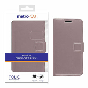 Metropcs Alcatel A30 Fierce Folio Protective Wallet Rose Gold