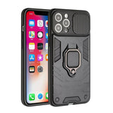 iPhone 13 Pro Max Urban Design Magnetic Ring Stand Hybrid Camera Case Cover - Black