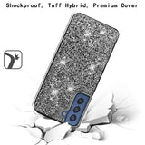 Samsung Galaxy S22 Deluxe Diamond Bling Glitter Case Cover - Black