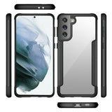 Samsung Galaxy S22 Aluminium Alloy Transparent PC TPU Slick Hybrid - Black