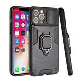 iPhone 13 Pro Max Urban Design Magnetic Ring Stand Hybrid Camera Case Cover - Black