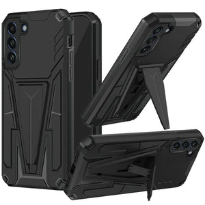 Samsung Galaxy S21 FE Alien Design Shockproof Kickstand Magnetic Hybrid Case Cover - Black