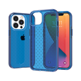For iPhone 14/13 6.1 CROSS Design Ultra Thick 3.0mm Transparent ShockProof Hybrid Case Cover - Blue