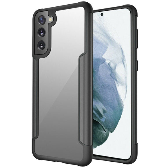 Samsung Galaxy S22 Aluminium Alloy Transparent PC TPU Slick Hybrid - Black