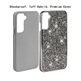 Samsung Galaxy S22 Deluxe Diamond Bling Glitter Case Cover - Black