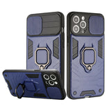 iPhone 13 Pro Max Urban Design Magnetic Ring Stand Hybrid Camera Case Cover - Blue