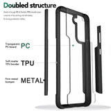Samsung Galaxy S22 Aluminium Alloy Transparent PC TPU Slick Hybrid - Black