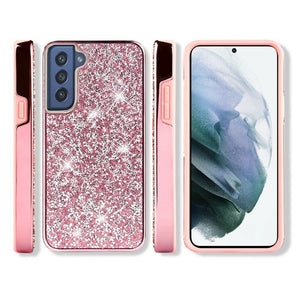 Samsung Galaxy S22 Plus Deluxe Diamond Bling Glitter Case Cover - Pink