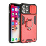iPhone 13 Pro Max Urban Design Magnetic Ring Stand Hybrid Camera Case Cover - Red