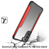 Samsung Galaxy S22 Ultra Aluminium Alloy Transparent PC TPU Slick Hybrid - Red