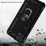 For Boost Celero 5G, Samsung A22 5G Magnetic Ring Kickstand Hybrid Case Cover - Black