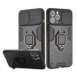 iPhone 13 Pro Max Urban Design Magnetic Ring Stand Hybrid Camera Case Cover - Black