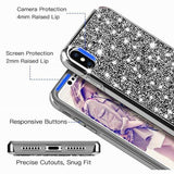 Luxury Glitter Sparkly Diamond Bling Dual Layer TPU+PC Shockproof Case For iPhone 12 / 12 Pro 6.1 - Silver