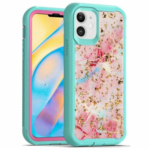 For Apple iPhone 11 PRO MAX / XS Max Epoxy Marble Design Hybrid Case Cover - Teal
