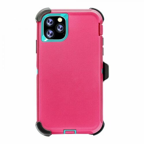 Phone Case iPhone 12 / 12 Pro 6.1 With Belt Clip (Teal/Pink)
