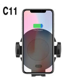 Fast C11 Qi Car Wireless Charger Phone Holder Stand For iPhone 8/X/Xr/Xs/Xs SE (2021)