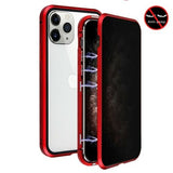 Privacy Magnetic Glass Case iPhone 11 pro (Red)