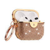 For AirPods Pro GLASS Drill Diamonds Shiny Hybrid Case Cover - Rose Gold