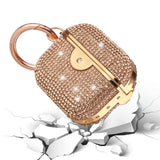 For AirPods Pro GLASS Drill Diamonds Shiny Hybrid Case Cover - Rose Gold