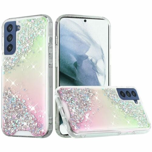 Samsung Galaxy S21 FE Vogue Epoxy Glitter Hybrid Case Cover - Pink Shimmer