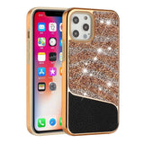For iPhone 13 Pro Max Bling Animal Design Glitter Hybrid Case Case - Gun Rose Zebra