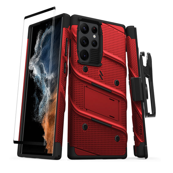 ZIZO BOLT Bundle Galaxy S22 Ultra Case - Red