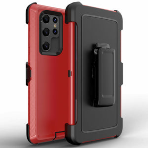 Phone Case for Samsung S22 with Belt Clip Red