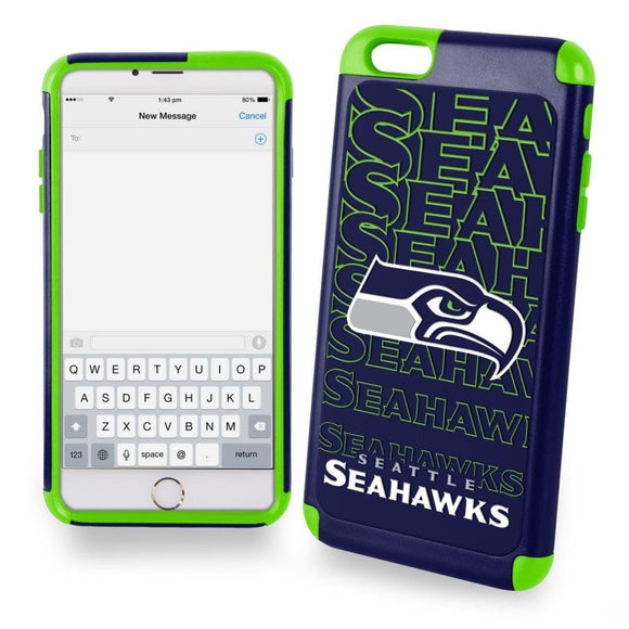 iPhone 6s Plus Official Licensed NFL Football Team Logo Dual Layer Hybrid Case Seattle Seahawks