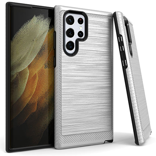 Samsung S22 ULTRA Brushed Case 3 Silver