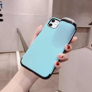 For Apple iPhone 11 Cover For AirPods Earphone Holder Hard Case - Skyblue