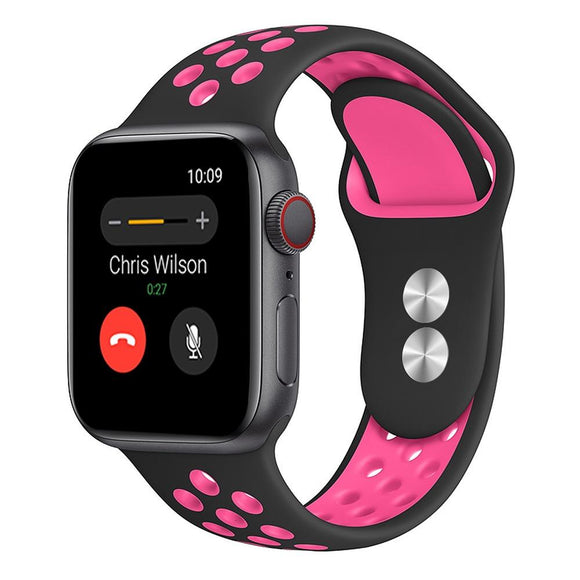 Apple Watch Sport band 38 mm 40 mm- Black and Hot Pink