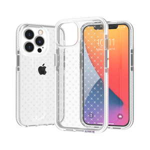 For iPhone 14/13 6.1 CROSS Design Ultra Thick 3.0mm Transparent ShockProof Hybrid Case Cover - White