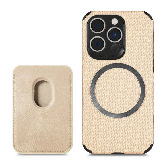PN-QW02 For iPhone 14 ProMax Magnetic Back With MagSafe Card Case - Khaki